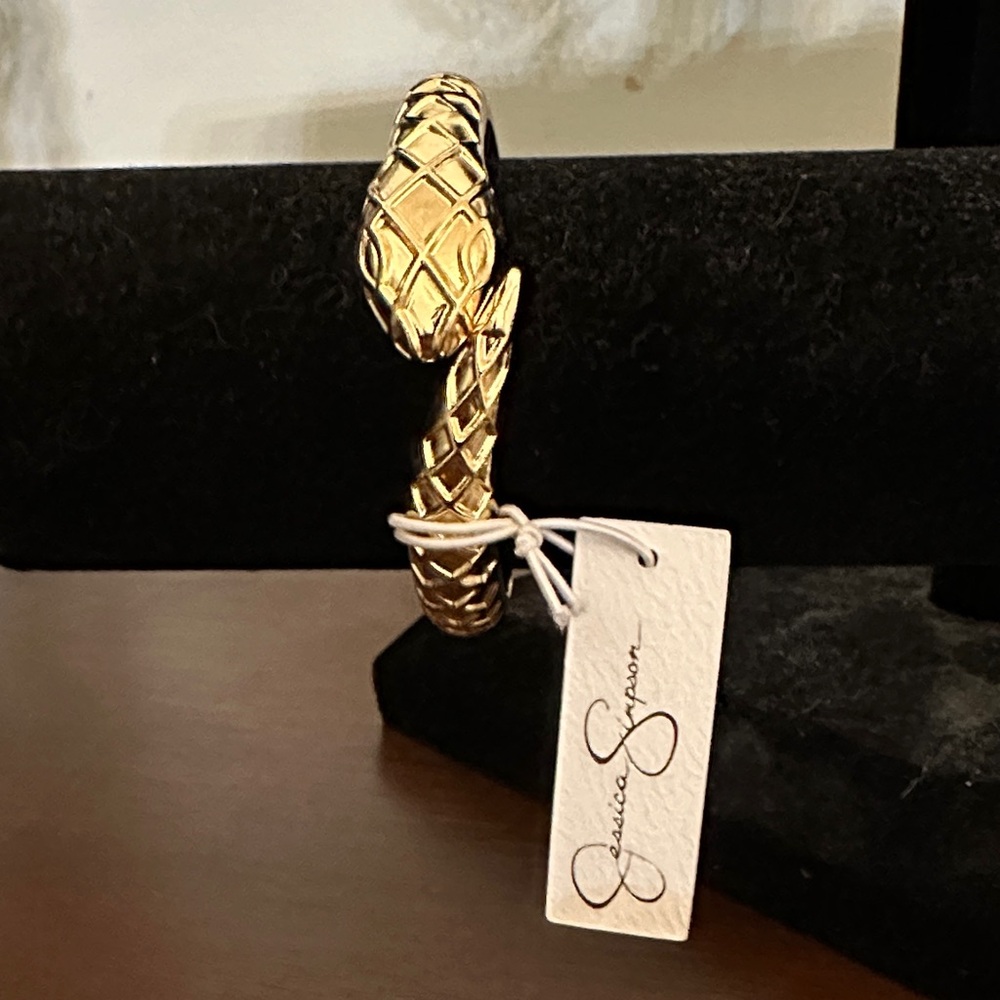 Jessica Simpson Gold Textured Snake Bracelet